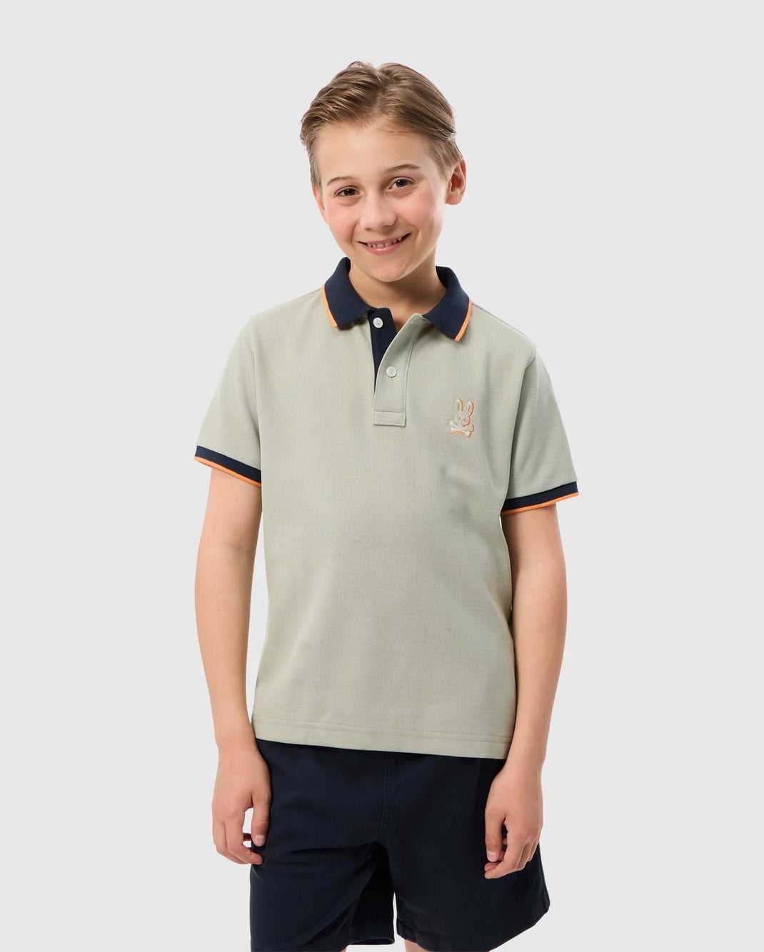 Polos Psycho Bunny Kayden Pique Polo Seagrass Enfant | PKS-36012373